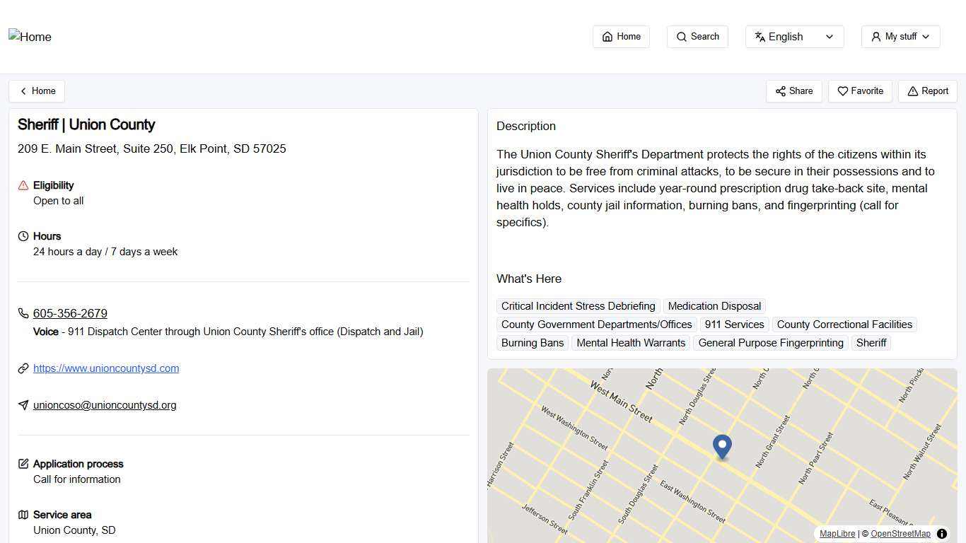 Sheriff Union County